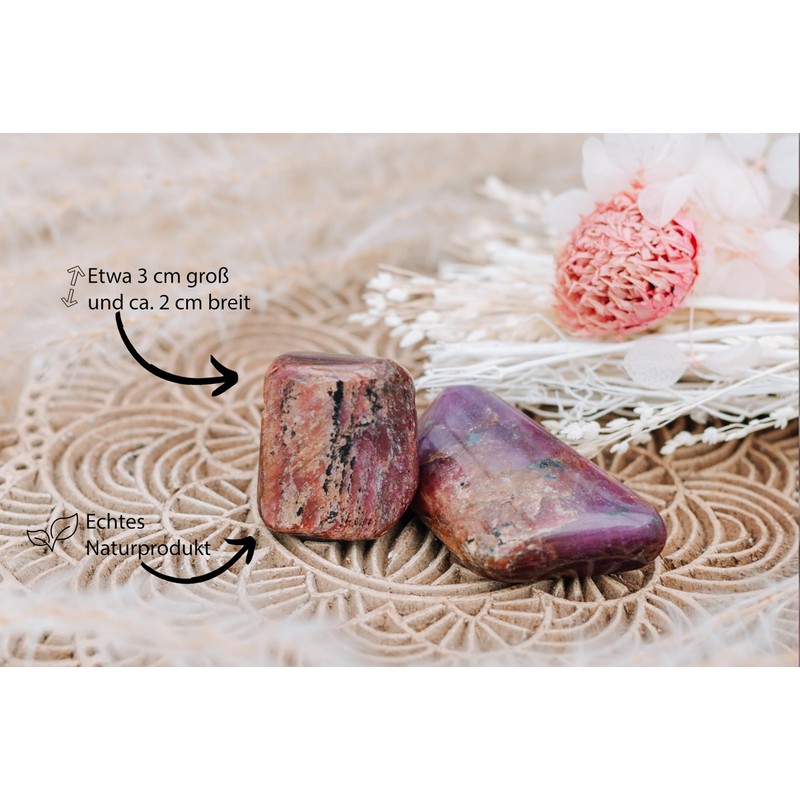 Lebensquelle Plus Ruby Drop Pendant, Drilled Tumbled Stone Pendant with