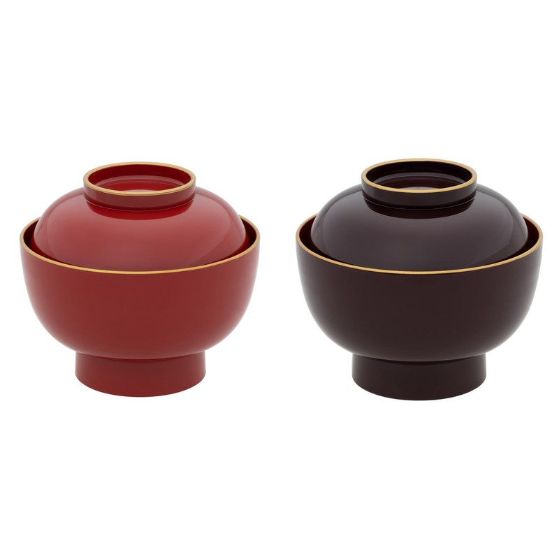 yam002 Yamanaka Lacquerware Zoni Bowl Soup Bowl with Lid, Large,