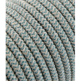 merlotti 20.383 Cable Electric Round Coated Fabric, Sand/Sage, 3 Metres