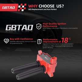 GBTAD Upgraded Ignition Coil for 2009 2010 2011 2012 2013 2014 2015 Dodge Ram 1500 2500 3500 Charger Challenger Durango Jeep Cherokee Commander Chrysler 300 Aspen 5.7L V8 HEMI Replaces UF504