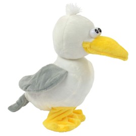 Kögler 75644 - Labertier Möwe Malwin, ca. 22 cm groß, nachsprechendes Plüschtier mit Wiedergabefunktion, plappert alles witzig nach und bewegt sich, batteriebetrieben