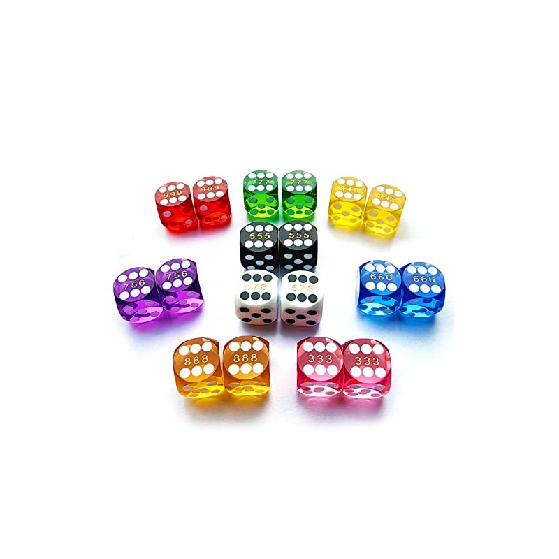 Bescon Professional Precision Dice Round Corner 9/16" (14.3mm) with Random