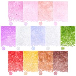 PH PandaHall 10,000+ UV Resin Bubble Beads, 13 Coloured Micro Beads, No Hole, Iridescent Crystal Beads, Tiny Glass Beads for Resin Crafts and Nail Art, Jewellery Making, 0.4 ~ 2 mm