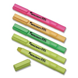 AbilityOne - 7520016919223 - Gel Highlighter - Assorted Fluorescent Colors - 5/PG - 5 units