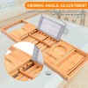 Unbranded Bamboo Extendable Bath Caddy Tray - Tub Rack, Wine