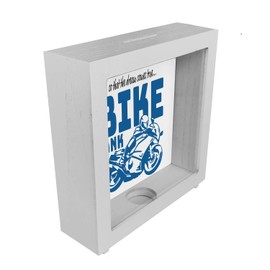 Bike Bank Frame Money Box Made of Wood in Blue on the Theme of Motorcycle Buying and Motorcycling Beautiful Money Box Gift for Money Foxes Who Like a Biker's Dreams or