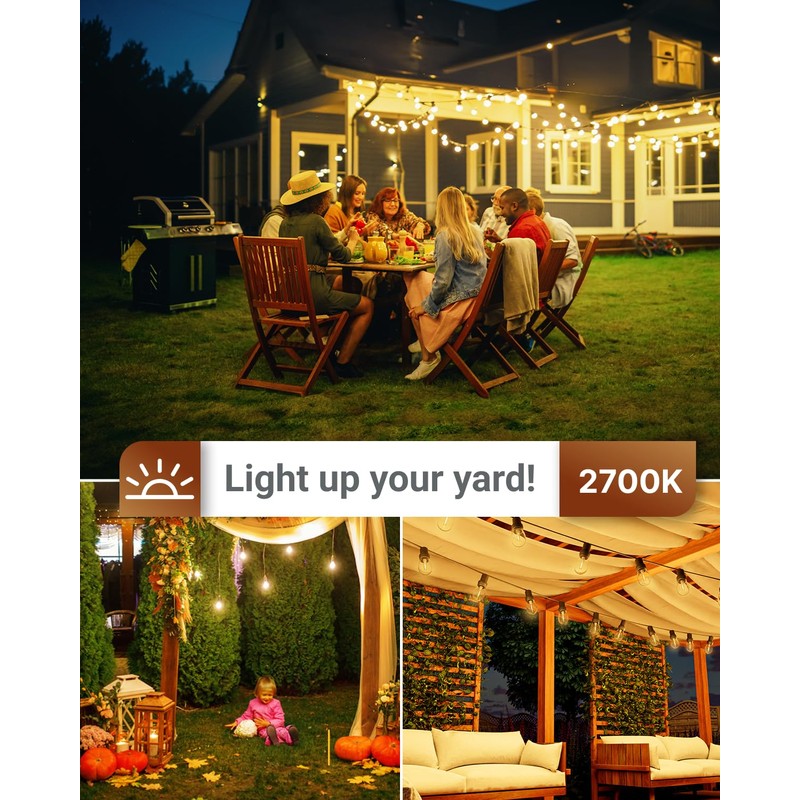 Sunco String Light Bulb Replacement, S14 LED Bulbs for Outdoor