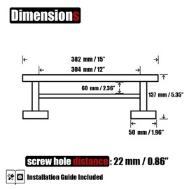 JQK Double Towel Bar Gold, 12 Inch 304 Stainless Steel Thicken 0.8mm Towel Rack Holder for Bathroom Washcloths and Hand Towels, Brushed Gold Wall Mount, Total Length 15 Inch, TB100L12-BG