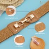 JasGood Straw Woven Elastic Waist Belt for Women, 3.5 cm