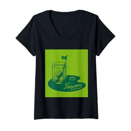 Womens Fairway Club Golf Balls Tees, Gift for Golfers V-Neck T-Shirt