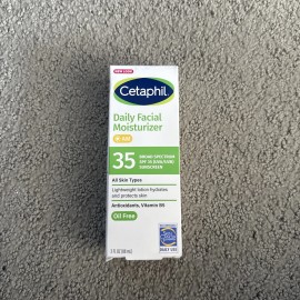 Cetaphil AM Daily Oil-Free Facial Moisturizer SPF 35 New In Box 3 OZ Exp 2026