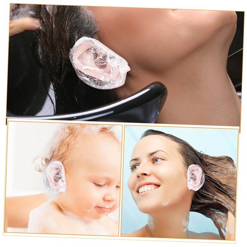 minkissy 100pcs Disposable Ear Covers Clear Ear Shields for Hair
