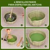 Juego de Matcha Cerámica 8 piezas, Incluyendo Cuencos, Agitadores y