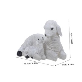 KONTONTY Mini Goat Statue Adorable Goat Figurine for Home Decor Realistic Outdoor Ornament for Gardens Terrariums and Photography Props for Animal Lovers