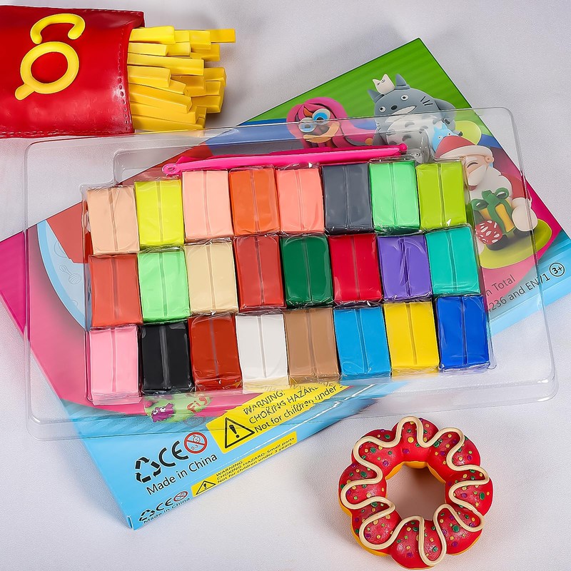 CiaraQ 24 Colors Small Block Polymer Clay Starter kit, Oven