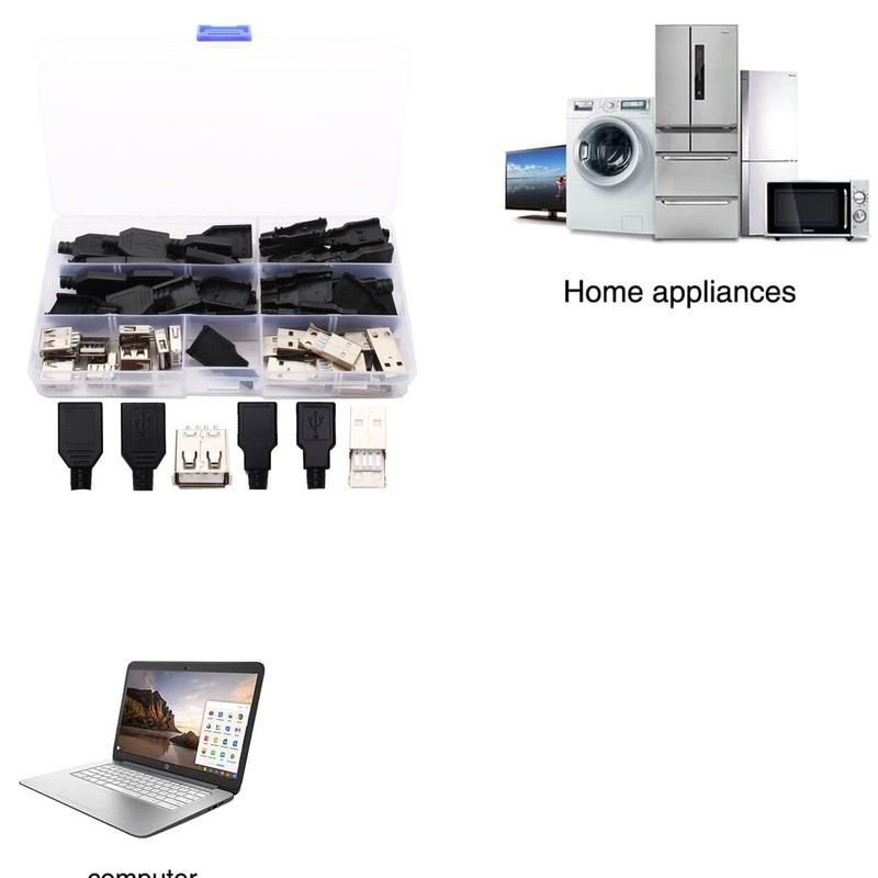 RUNCCI-YUN 20pcs Soldering USB Type A Plug, USB 2.0 Type