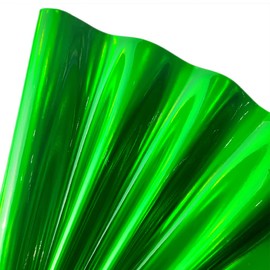 30x135cm Holographic Faux Leather Vinyl, Metallic Mirrored Crafts Fabric for Hair Bows Bags Keychains Making (Dark Green)