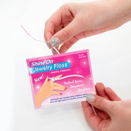 ShineOn Jewelryfloss Jewelry Cleaners, Soft Foam Yarn for Tight Spaces, Stiff Threader for Prong Settings, Grime and Tarnish Remover, Diamond, Gold, Silver, Platinum, Ring Cleaner, 6 Pack