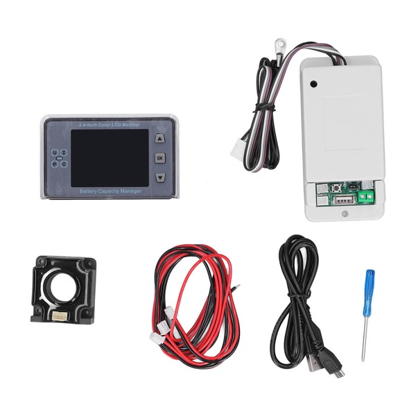 Voltmeter Coulometer Wireless Battery Capacity Manager Monitor with 2.4in Color