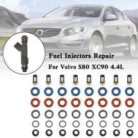 Frezon 8PCS Fuel Injectors Repair Seal Kit Filter Cap FJ1073 for Volvo S80 XC90 4.4L,8Pcs Fuel Injectors Repair Kit Replaces FJ1073, 85212247, 1550589, 86536080, 024078918, 55559397, 1581552