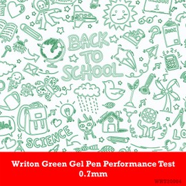 Writon Retractable Gel Pens, Comfort Grip, 0.7mm Fine Point, Green Ink, 12 Pack