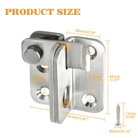 Alise Flip Latch Gate Latch,Shed Door Latch Barn Door Lock Shed Lock Shed Latch,Stainless Steel Locking Latches for Shed Barn Fence Chicken Dog Cage Window Cabinet Backyard Garage,Brushed,S-Size