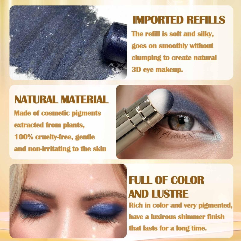 Prreal Eyeshadow Stick,Dual End Shimmer Eyeshadow Stick,Pearl Eyeshadow Pencil Crayon,Waterproof