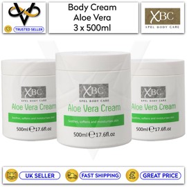 XBC 3 x XBC Aloe Vera Moisturising Cream 500ml Soothes, Softens And Moisturizes Skin