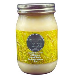 The Beef Tallow Company | 100% Pure small batch pasture raised beef tallow | Dry rendendered, non deoderized for rich beef flavor| Saftey shrink sealed glasss jar | Locally sourced and made in the Hudson Valley | No additives, No preservatives, All Natural , Keto, Paleo friendly | No GMO, Microplastic free