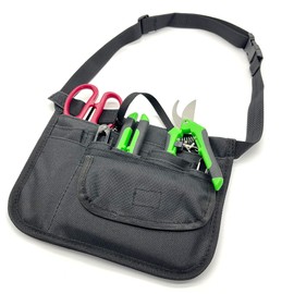 OHYER Garden Apron Garden Tool Belt Short Gardener Apron Oxford Cloth Garden Apron with Pockets Adjustable Belt Multifunctional Waterproof and Wear Resistant, black