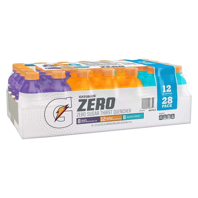 Gatorade Zero Sugar 12oz Three Flavor Variety Orange, Glacier Freeze