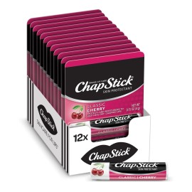 ChapStick Classic Cherry Lip Balm , Flavored Lip Balm for Lip Care (Pack of 12)