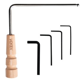 5Pcs Guitar Truss Rod Allen Wrench Set Guitar Repair Tool Kit Repair Wrench Wood Handle 5mm for Martin Guitar Neck, Bridge, Knob, Nut Locking Adjustment Includes 1.27mm, 1.5mm, 2mm, 4mm, 5mm