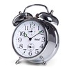 Mechanical lift alarm clock with classic bell ringer, illuminated hands