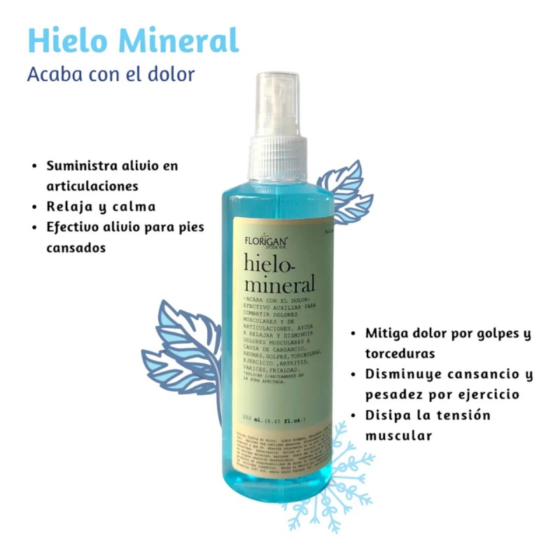 Hielo Mineral Florigan 250ml 2pz +2 Pomada Arnica Para Dolor