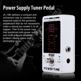 JOYO Pedal de sintonizador de fuente de alimentación con 8 canales aislados (2 a 500 mA, 6 a 100 mA) salida de bajo ruido CC 9 V – True Bypass (Power Tune JF-18R)