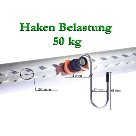 Industrie Planet, 6 x Hooks for Airline Rails, Single End Fitting, Lashing Rails