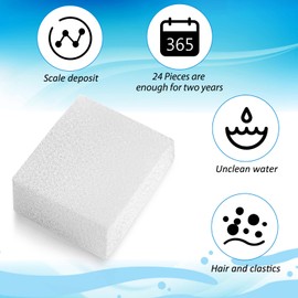 Mudder 24 Pcs Cat Water Fountain Pre-Filter Sponge for 67oz/2L Pet Fountain - Trimmable Foam Filters for Dog Cat, Block Shape