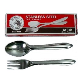 Zebra ZEBRA Spoon & Fork Set of 12 Made in Thailand SUS Thai Food Asian Food Ethnic Food Thai Accessories