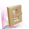 STOBAZA 1pc Golden Inset Photo Album Elegant Leather Cover for
