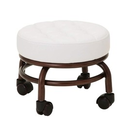 Elitzia Pedicure Stool Beauty Salon Foot Bath Footstool Two Colors Optional ET28499 White Colour Thick Foam Support Quality Wheels