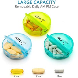 ［Upgrade］ Monthly Pill Organizer 2 Times A Day,One Month Box AM PM,Daily Cases Large 4 Week,Medication 28 Days Dispenser for Pills,Fish Oils, Vitamin,