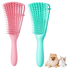 2 Pcs Puppy Brushes for Grooming, Soft Gentle Puppy Brush, Poodle Brush, Hair Remover Brushes for Small Dogs Poodles Bichon Cocker Spaniel Teddy and More (Green&Pink)