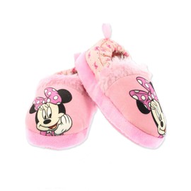 Josmo Kids Minnie Mouse Toddler Girl's Plush A-Line Slippers (9-10 M US Toddler, Light Pink), CH5263O