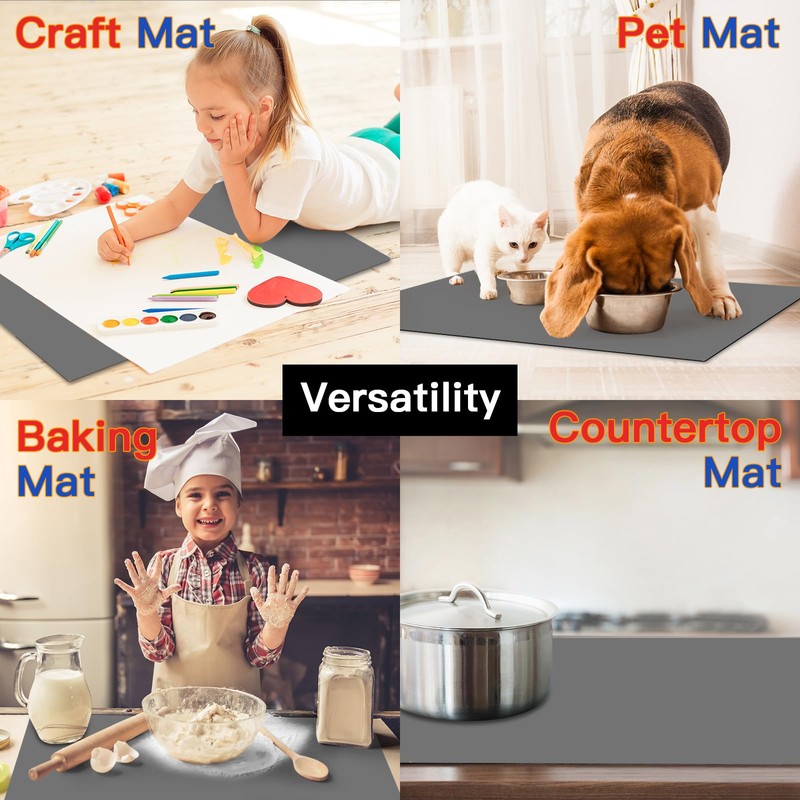 2MM Thick Silicone Countertop Mat, 35.4"x 23.6" Silicone Mats for