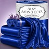 DECOLURE Satin Bed Sheets - 4 Piece Luxury Silky Queen