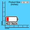 (3Pcs) Need Snacks Battery Sticker Funny Sarcastic Vinyl Decal for
