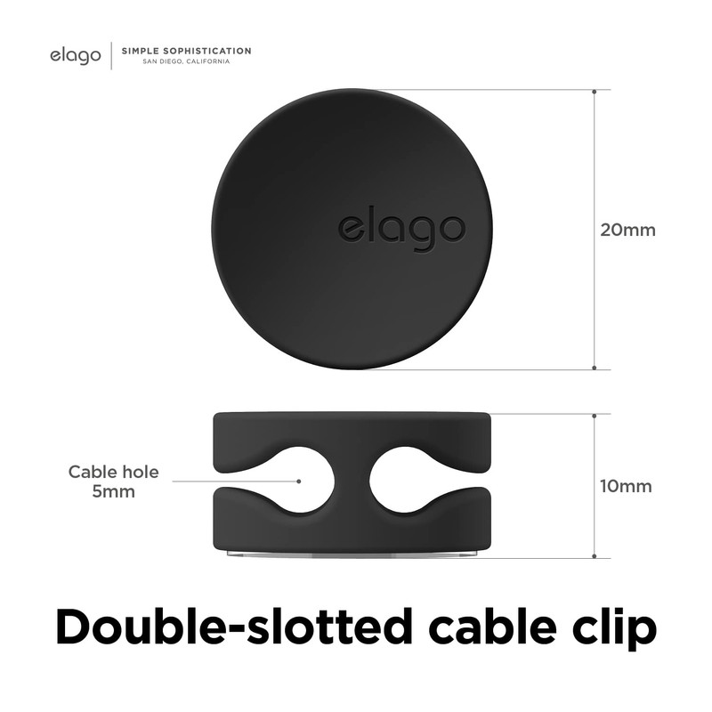 elago CABLE MANAGEMENT BUTTON ケーブルドロップ 収納ボタン 2ケーブル 同時収納可能 ケーブルクリップ 7個セット
