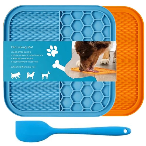 Lick Mat for Dog and Cat, 2 Pack with Suction