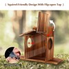 Creechwa Squirrel Feeder for Garden and Tree, Waterproof Sturdy Wood
